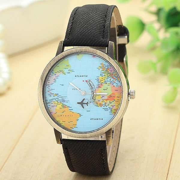 Travel By Plane Quartz Watch (Black)