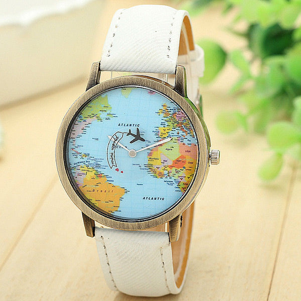 Travel By Plane Quartz Watch (White)