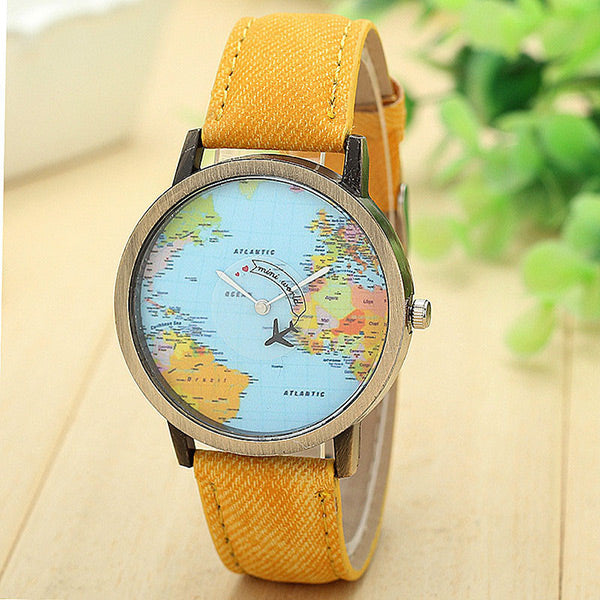 Travel By Plane Quartz Watch (Yellow)