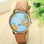 Travel By Plane Quartz Watch (Brown)