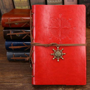 Vintage Leather Travel Journal (Red)