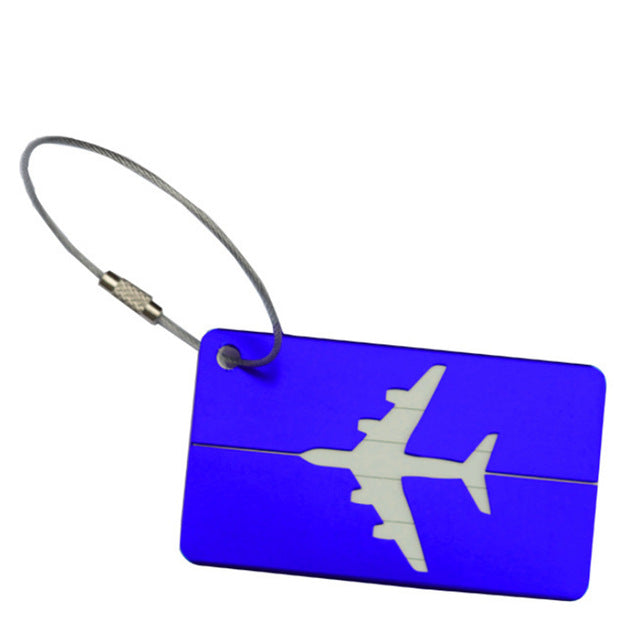 Mini Rectangle Aluminium Alloy Luggage Tag (Blue)