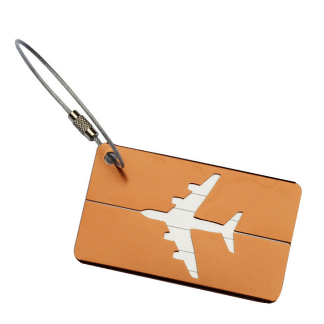 Mini Rectangle Aluminium Alloy Luggage Tag (Brown)