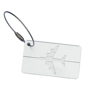 Mini Rectangle Aluminium Alloy Luggage Tag (White)